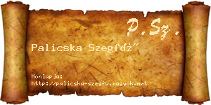 Palicska Szegfű névjegykártya